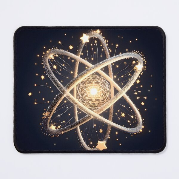 Item preview, black gold science atom bright star on the black sky gift for physics astronomy chemistry teacher  designed and sold by naivnoia.