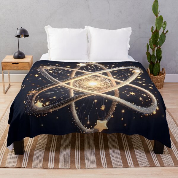 Item preview, black gold science atom bright star on the black sky gift for physics astronomy chemistry teacher  designed and sold by naivnoia.