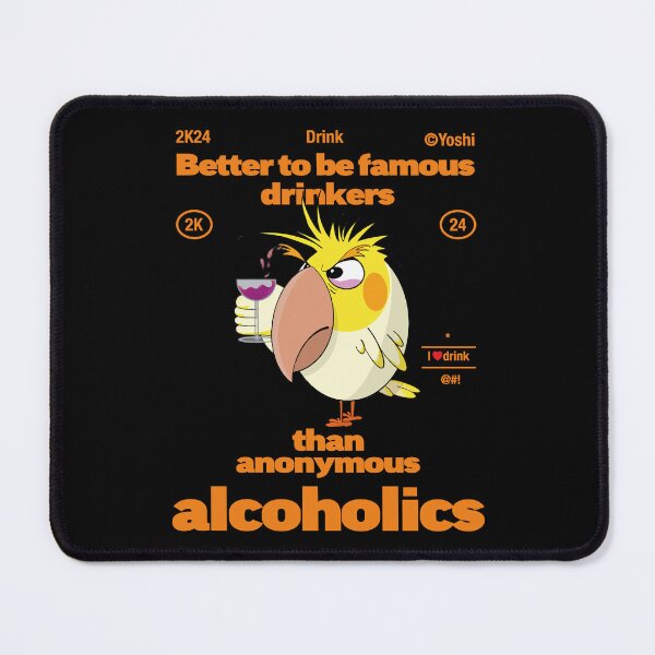 Item preview, Cockatiel Parrot Drink Alcohol designed and sold by YoshiArtDesign.