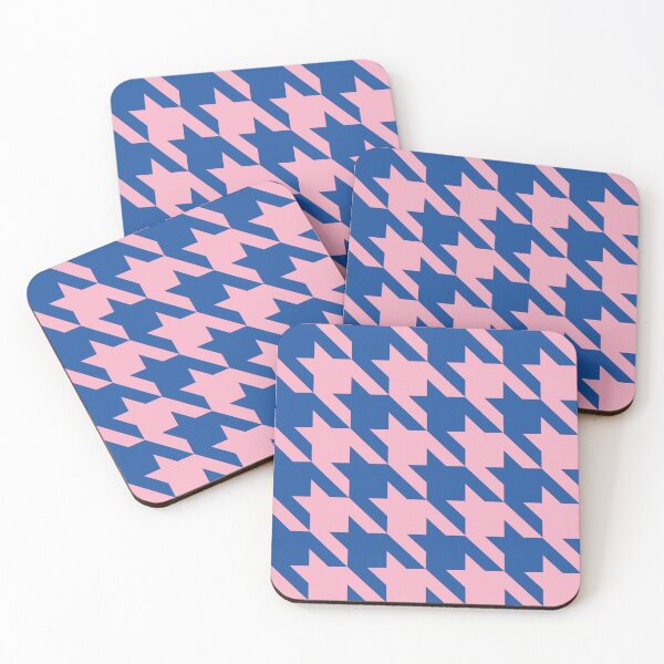 Item preview, Blue and pink houndstooth pattern designed and sold by LinDraws.