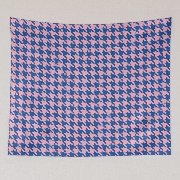 Item preview, Blue and pink houndstooth pattern designed and sold by LinDraws.