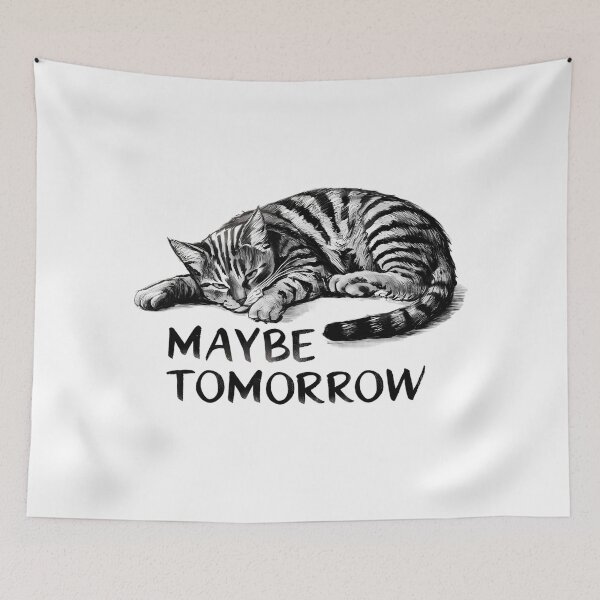 Item preview, Procrastinating Cat Illustration designed and sold by RuyaFab.