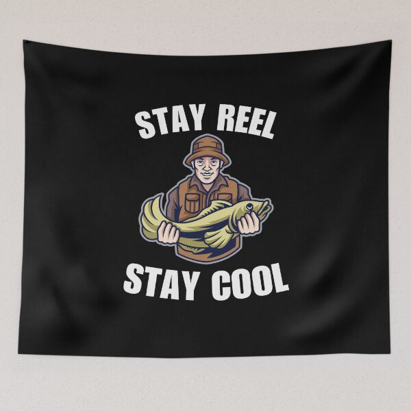 Item preview, Stay reel, stay cool, funny fishing fan saying or quote for fisherman husband who loves fishing designed and sold by NBSStore.
