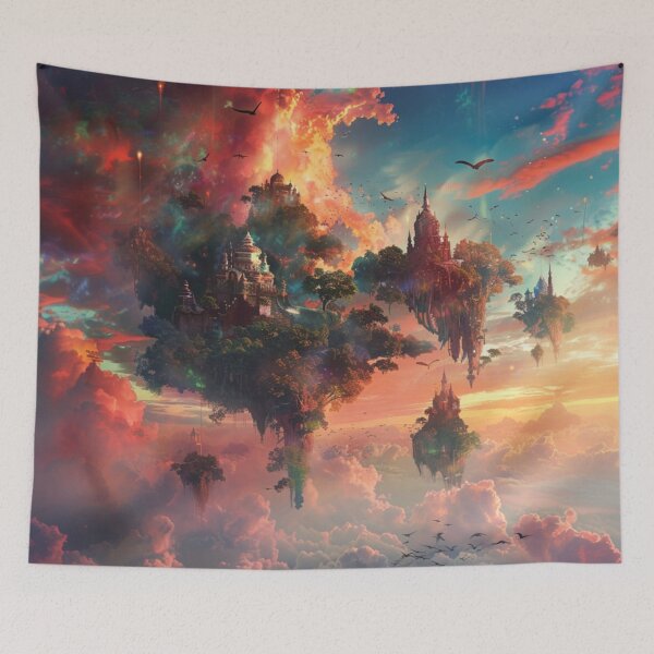 Item preview, City On Flying Islands - Fantasy Scene designed and sold by AiHead.