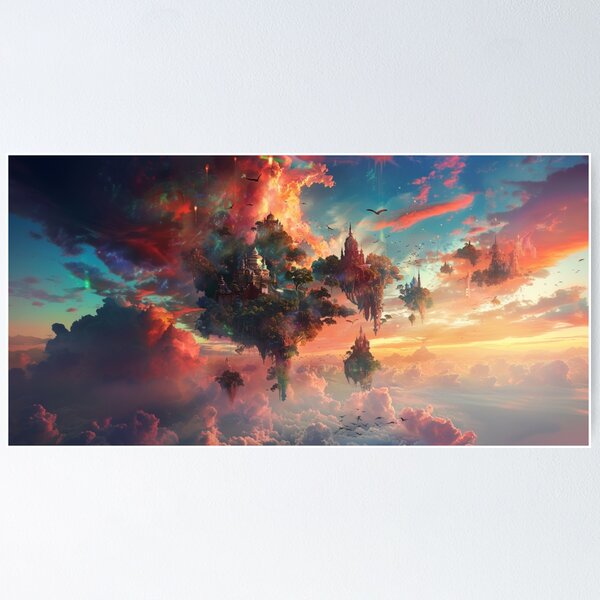 Item preview, City On Flying Islands - Fantasy Scene designed and sold by AiHead.