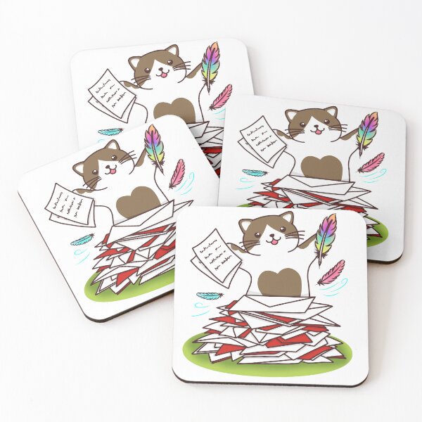 Item preview, Brown cat writes a letter designed and sold by TiffyChaa.