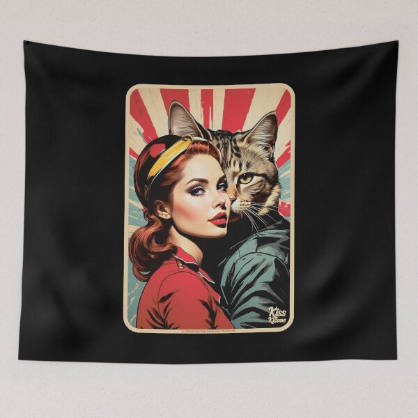 Item preview, woman with cat designed and sold by DiscoKiss - Quality printing guaranteed..