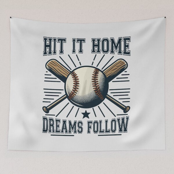 Item preview, Golpéelo a casa, los sueños siguen una cita positiva del béisbol designed and sold by Daqomm.