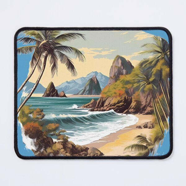 Item preview, "Paradise Found: Tropical Beach and Caldera" designed and sold by Art-Vortex-fr.