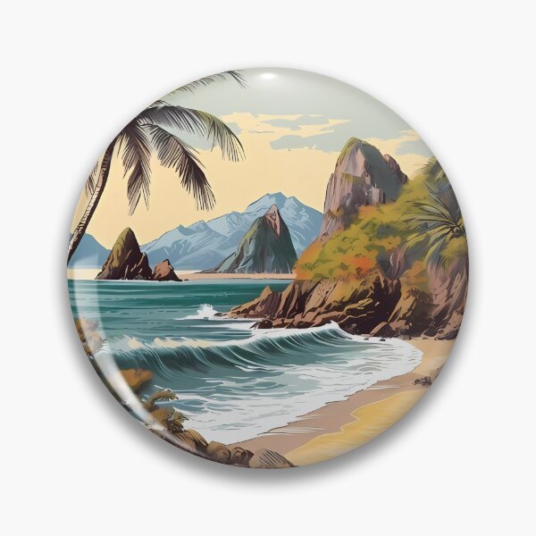 Item preview, "Paradise Found: Tropical Beach and Caldera" designed and sold by Art-Vortex-fr.