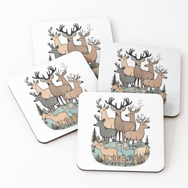 Item preview, DEERS ILLUSTRATION CUTE ANIMALS DESIGN designed and sold by digitalartlb.