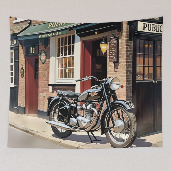 Item preview, Motorcycle outside pub designed and sold by tatty58.
