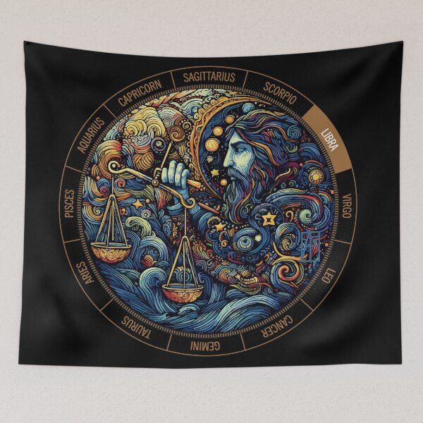 Item preview, ZODIAC Libra - Astrological LIBRA - LIBRA - ZODIAC sign - Van Gogh style - 1 designed and sold by ArtProjectShop.