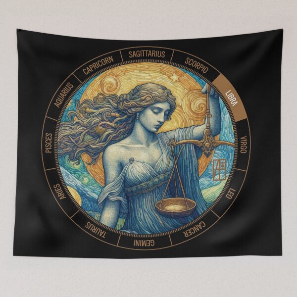 Item preview, ZODIAC Libra - Astrological LIBRA - LIBRA - ZODIAC sign - Van Gogh style - 4 designed and sold by ArtProjectShop.