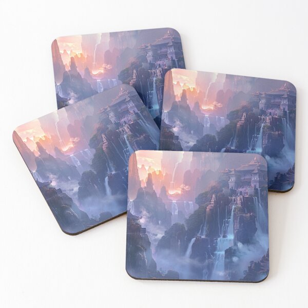 Item preview, Temple In The Mountains - Fantasy Landscape designed and sold by AiHead.