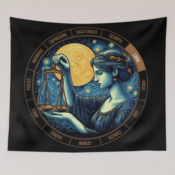 Item preview, ZODIAC Libra - Astrological LIBRA - LIBRA - ZODIAC sign - Van Gogh style - 7 designed and sold by ArtProjectShop.