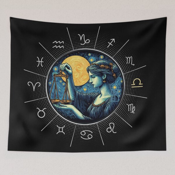 Item preview, ZODIAC Libra - Astrological LIBRA - LIBRA - ZODIAC sign - Van Gogh style - 8 designed and sold by ArtProjectShop.