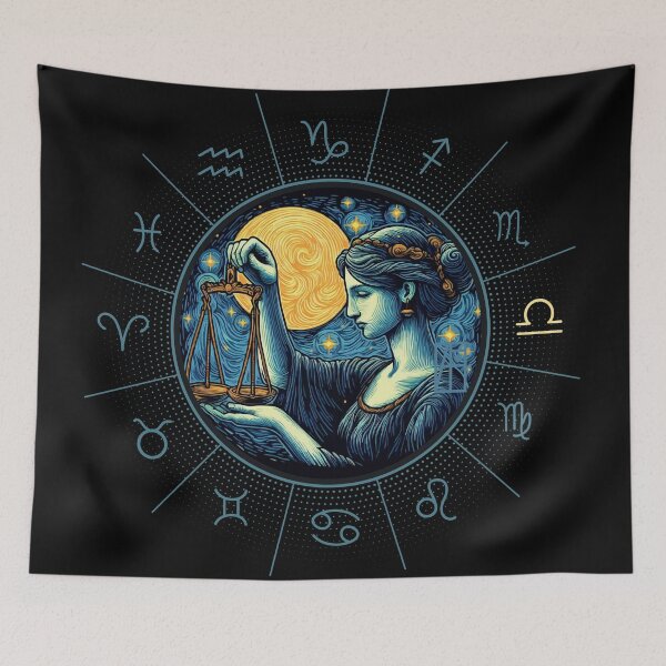 Item preview, ZODIAC Libra - Astrological LIBRA - LIBRA - ZODIAC sign - Van Gogh style - 9 designed and sold by ArtProjectShop.