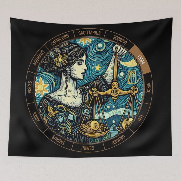 Item preview, ZODIAC Libra - Astrological LIBRA - LIBRA - ZODIAC sign - Van Gogh style - 10 designed and sold by ArtProjectShop.
