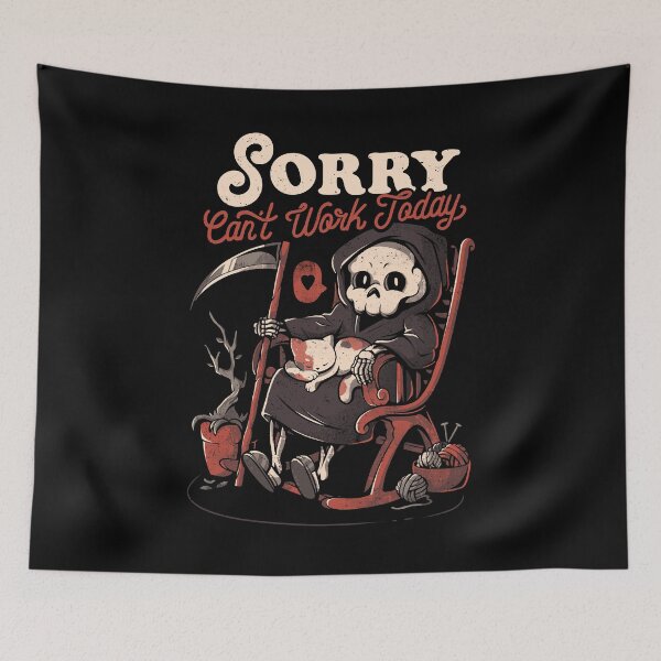 Item preview, Can’t Work Today - Funny Dark Cute Death Reaper Cat Gift designed and sold by EduEly.