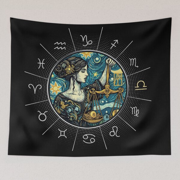 Item preview, ZODIAC Libra - Astrological LIBRA - LIBRA - ZODIAC sign - Van Gogh style - 11 designed and sold by ArtProjectShop.