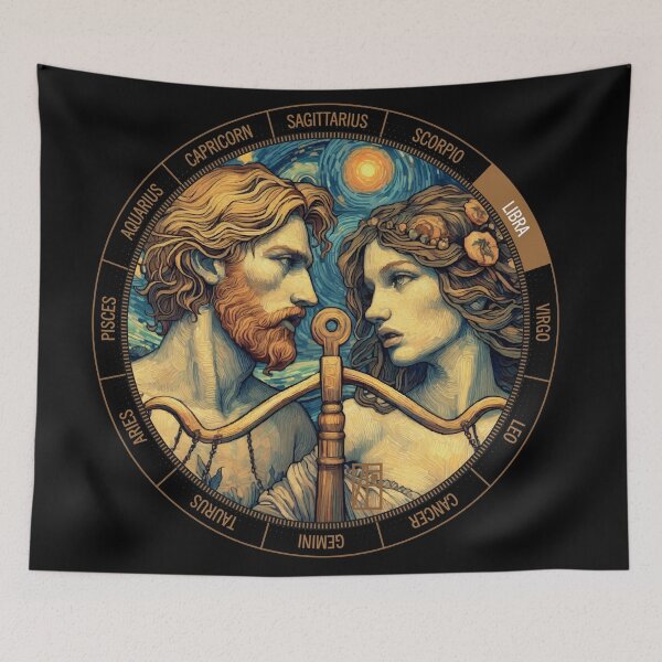 Item preview, ZODIAC Libra - Astrological LIBRA - LIBRA - ZODIAC sign - Van Gogh style - 13 designed and sold by ArtProjectShop.