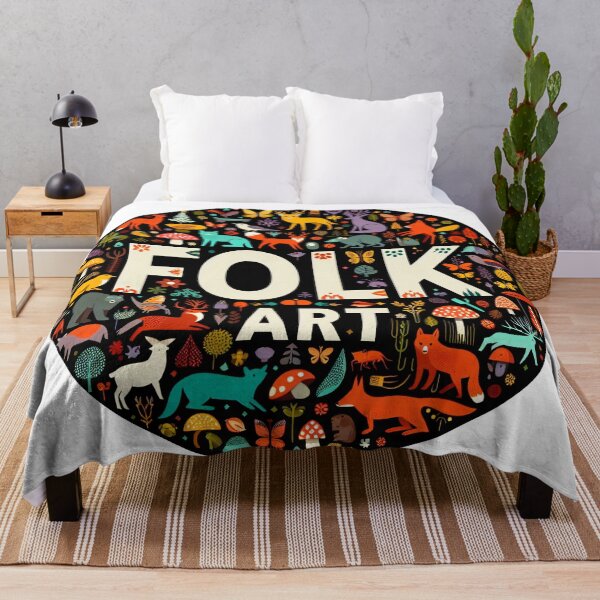 Item preview, Vibrant Scandinavian Folk Art Fox by heidiannemorris ©️  designed and sold by FOLK ART FUSION by heidiannemorris.