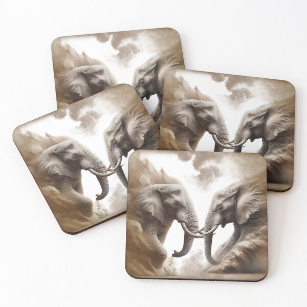 Item preview, Elephant Bull Stand Off designed and sold by johnnyssandart.
