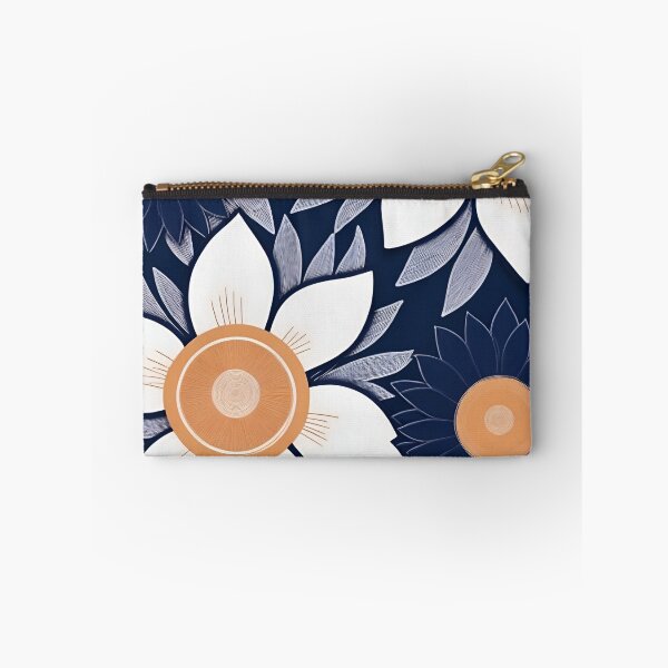 Item preview, RogerPattern - "Navy Elegance: White Florals and Yellow Buds" designed and sold by RogerPattern.