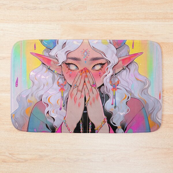 Item preview, Serene Rainbow Mystic Aura Anime Girl designed and sold by bubblegoth.
