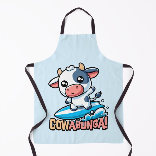 Item preview, Cowabunga! Cute Surfing Cow Pun designed and sold by PMCreative.