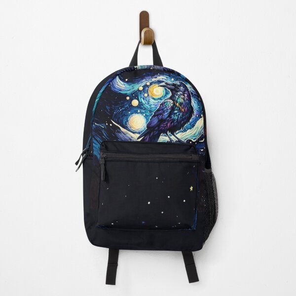 Item preview, Crow in Starry Night Style Van Gogh Painting Raven Lover, black crows, raven, corvid, books, magic, witchcraft, Wicca designed and sold by Collagedream.