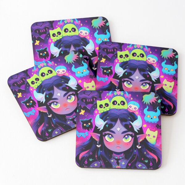 Item preview, Neon Mystical Charm Anime Girl designed and sold by bubblegoth.