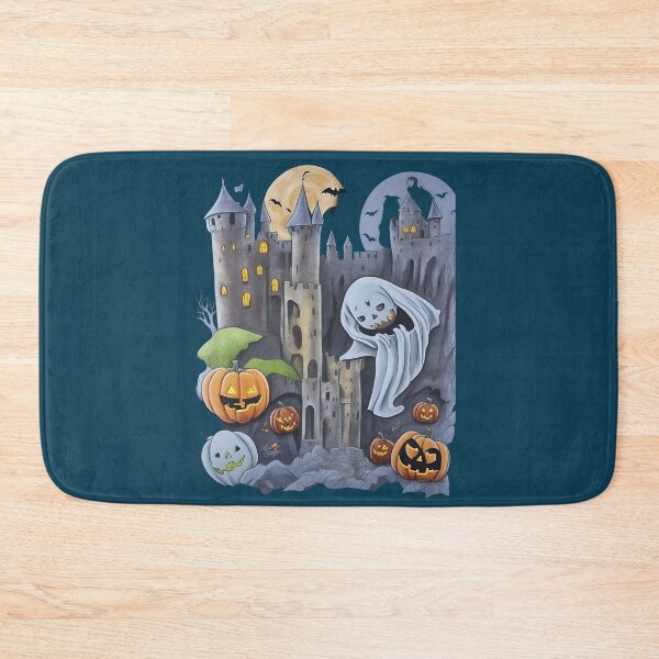Item preview, Haunted castle with ghosts and haunted pumpkins designed and sold by Carlos Gudino.