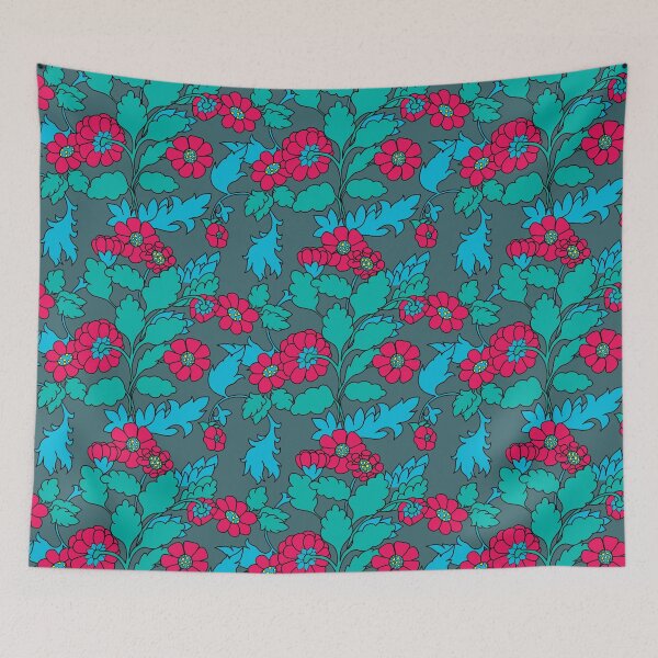 Item preview, Baroque flower red-green version green background designed and sold by GENEST-V.