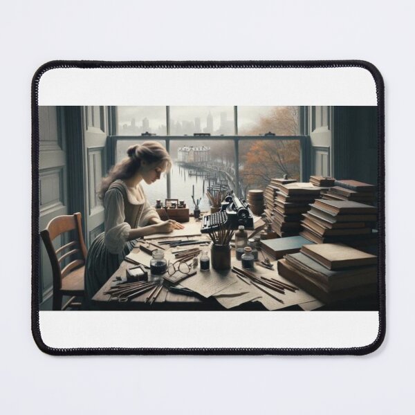Item preview, A girl writing books designed and sold by mermaidstribe.