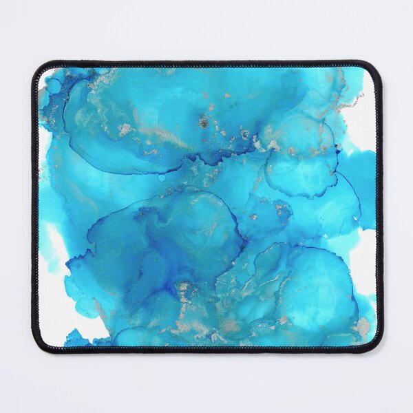 Aperçu de l'œuvre Tableau original abstrait encre moderne bleu créée et vendue par AquaMindSet.