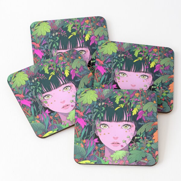 Item preview, Neon Psychedelic Mystical Flora Fantasy Anime Girl designed and sold by bubblegoth.