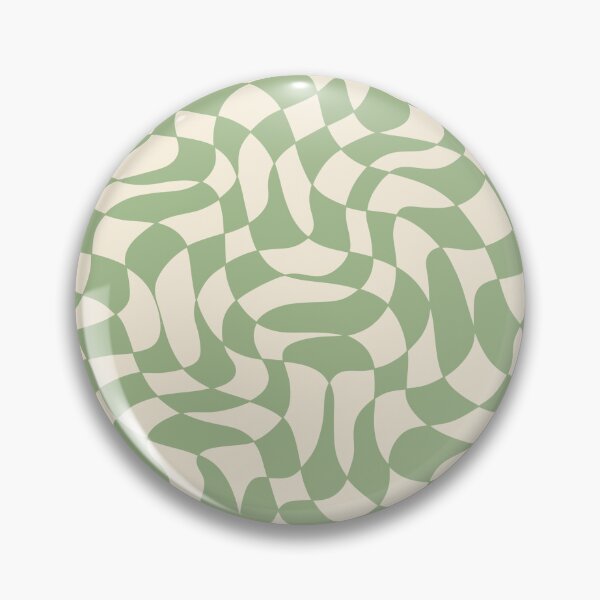 Item preview, Green and Cream Distorted Warped Checkerboard Pattern IV designed and sold by velvetearth.