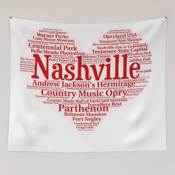 Item preview, Heart of Nashville Red Heart Word Cloud Products designed and sold by Mel747.