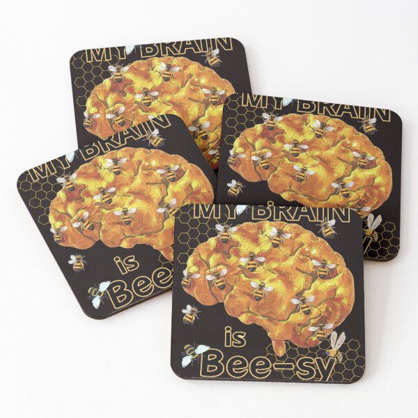 Item preview, Sorry, my brain is busy - bees designed and sold by Endless Projects.