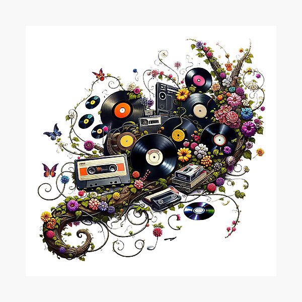 Item preview, Melodies of Nature: Vintage Music Items with Vines and Butterflies designed and sold by ZipperDragon88.