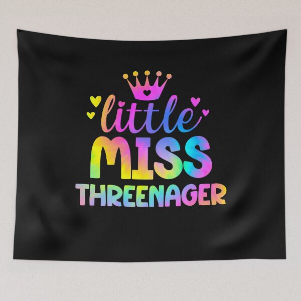 Item preview, Threenager Girl Little Miss Threenager Toddler Girl Third Birthday Tie Dye designed and sold by clothesy7.