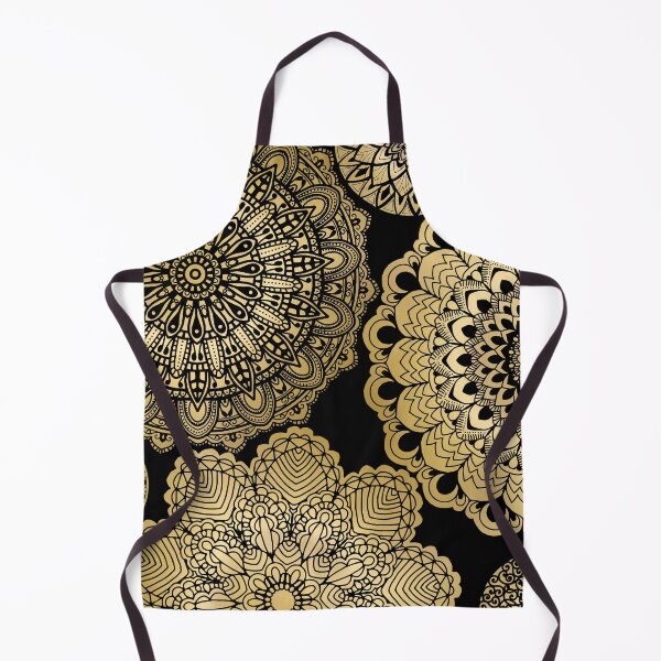Item preview, Celestial Harmony, Metallic Gold Floral Mandala on Black   designed and sold by NoaaDesign.