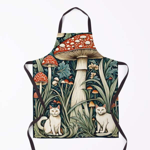 Item preview, William Morris Inspired Mushroom and Cat Art designed and sold by Not A Typical  Teacher.
