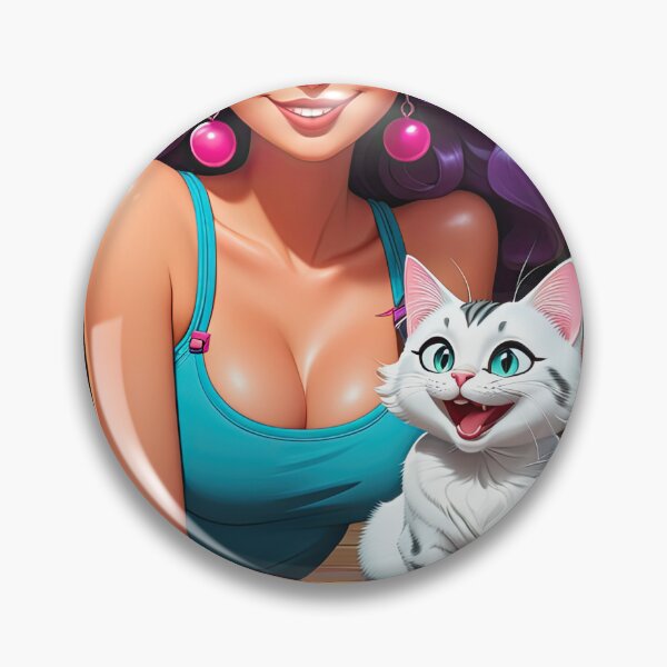Item preview, Crazy Girl and Cat - 1 designed and sold by cyberartstudiox.
