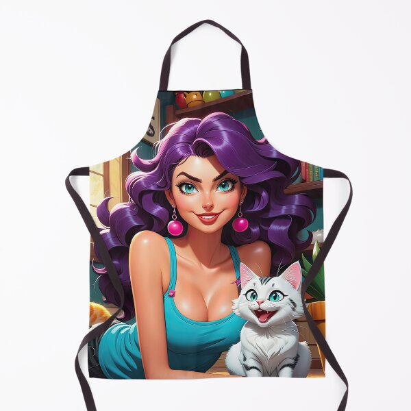 Item preview, Crazy Girl and Cat - 1 designed and sold by cyberartstudiox.