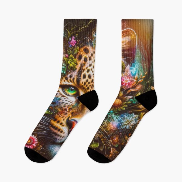 Item preview, Floral Leopard in Mystical Floral Forest designed and sold by CritterManiaUK.