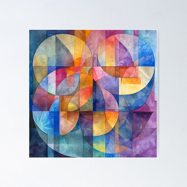 Item preview, Geometric Abstract in Pastel Watercolors designed and sold by PMGDigital.