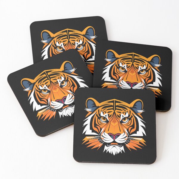 Item preview, Striped Majesty,Vector Tiger Head with stripes,portrait of tiger designed and sold by AgarutanPrint.